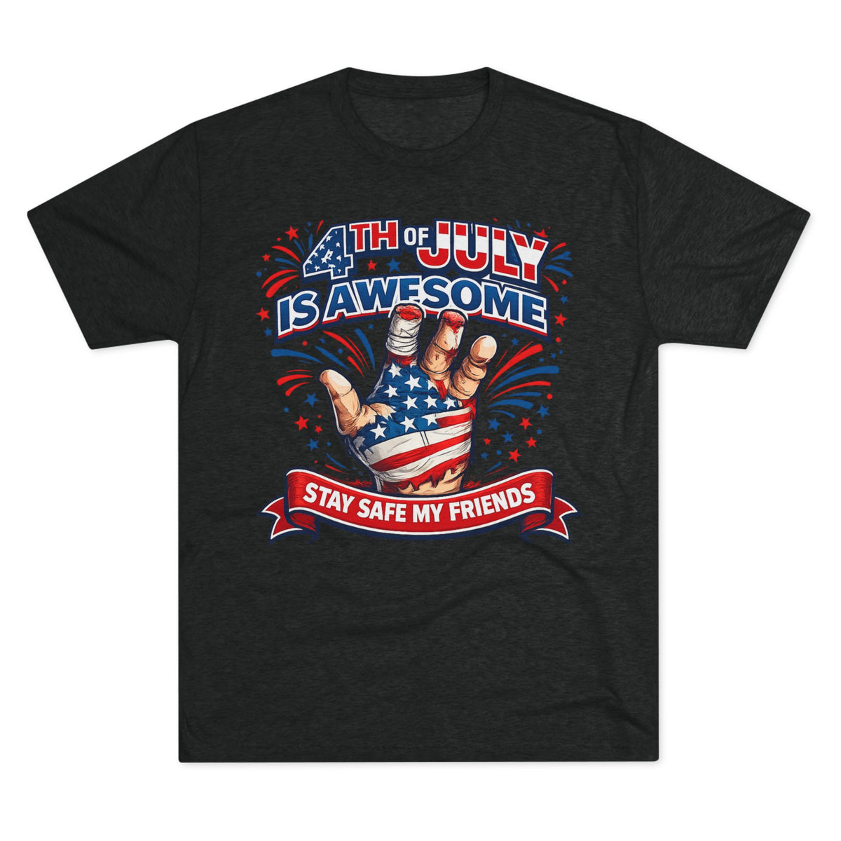 "4th of July Is Awesome" Patriotic Fireworks Shirt (Back: FUBAR)