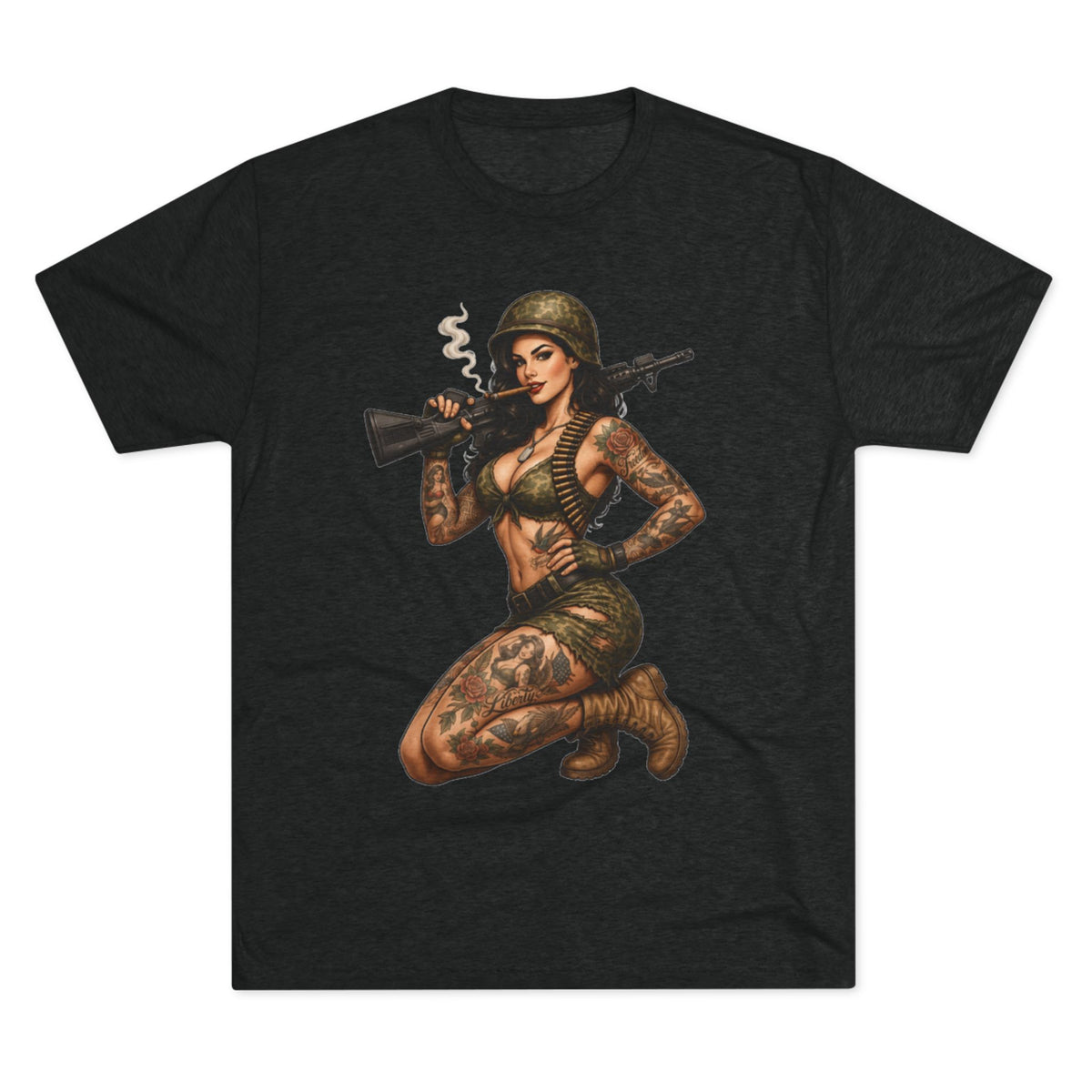 Tattooed Pin-Up Soldier (T-Shirt)