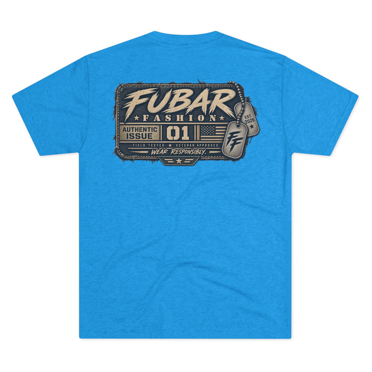 FUBAR Vintage Military Graphic Tee — American Flag Patch Design
