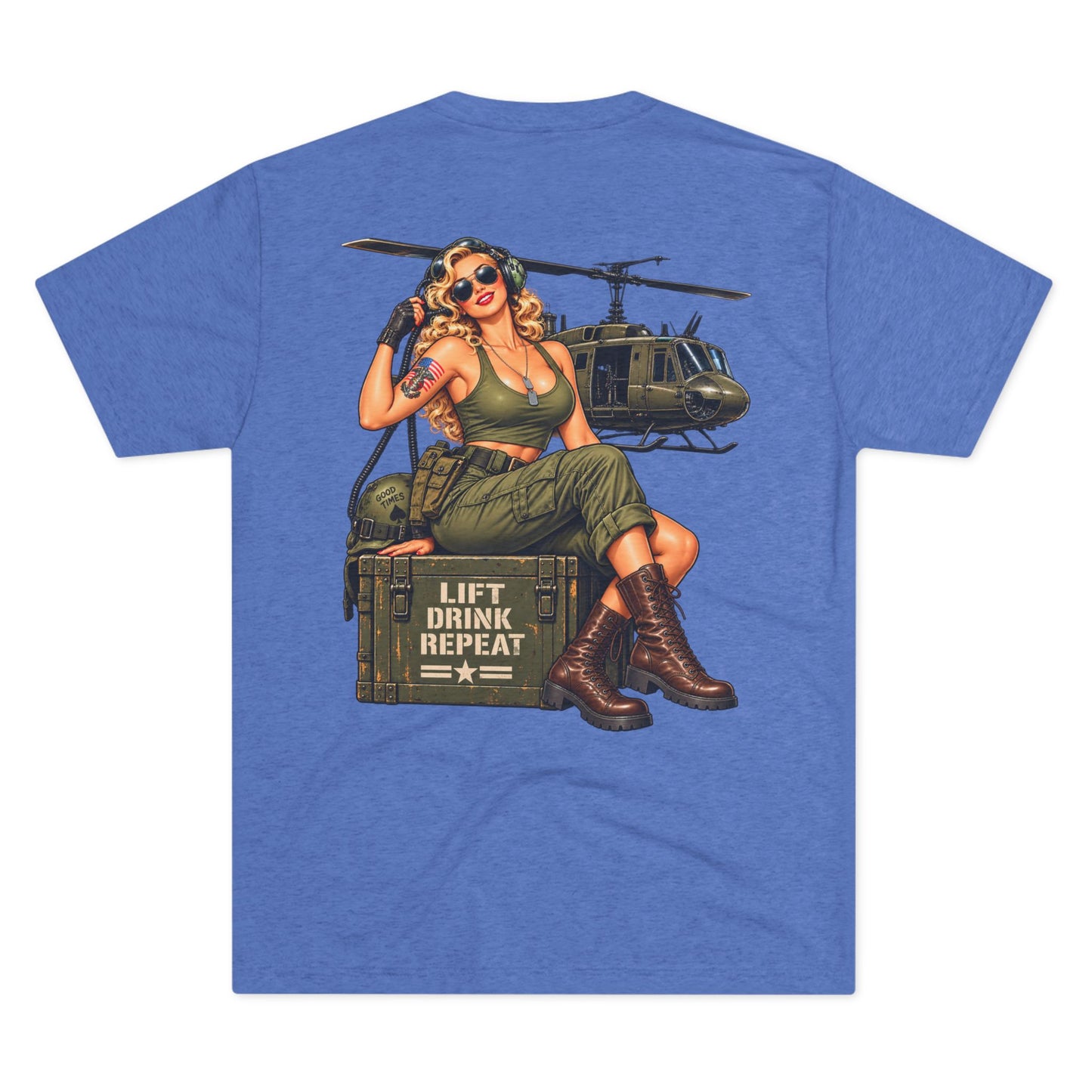 Vintage Bomber Tee-Lift Drink Repeat Pinup