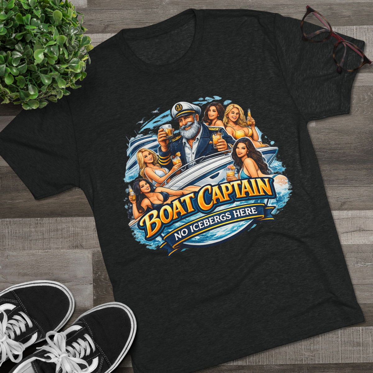 Boat Captain T‑Shirt — No Icebergs Here