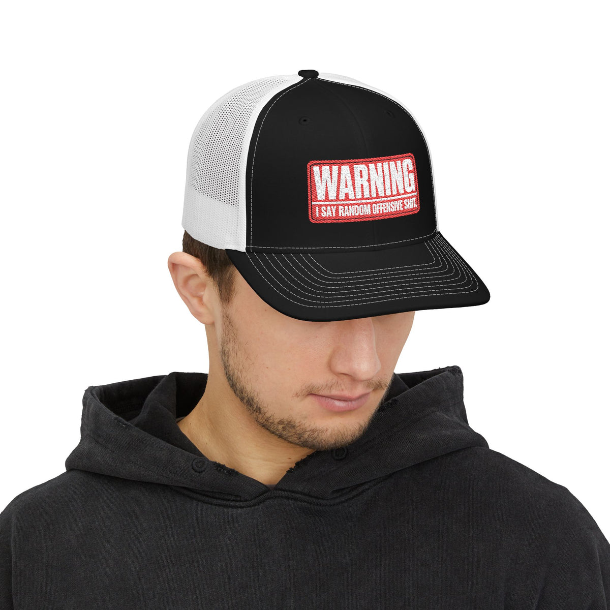 Richardson-Warning- Snapback Trucker Cap (Embroidered)