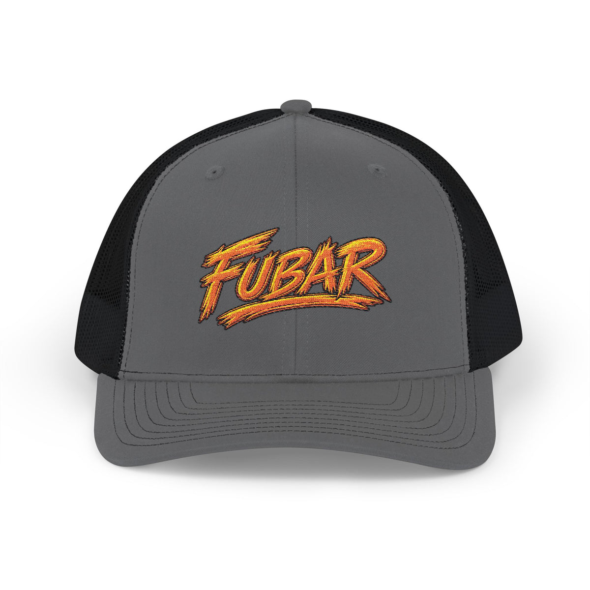 Richardson Trucker Cap — FUBAR Flame Logo Snapback (Embroidered)