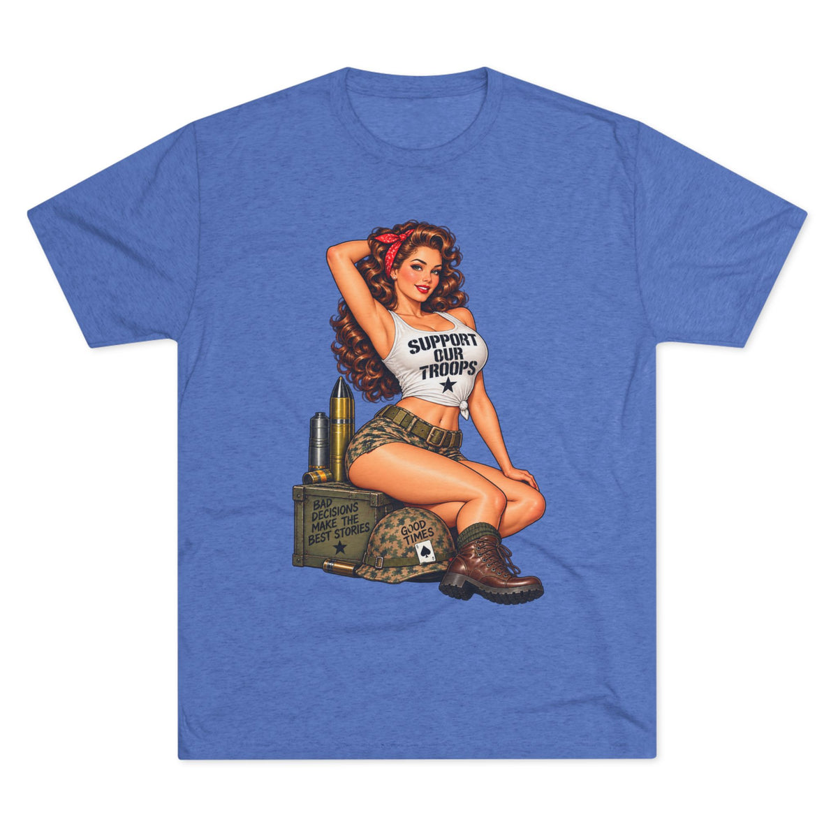 Support Our Troops Pinup T‑Shirt
