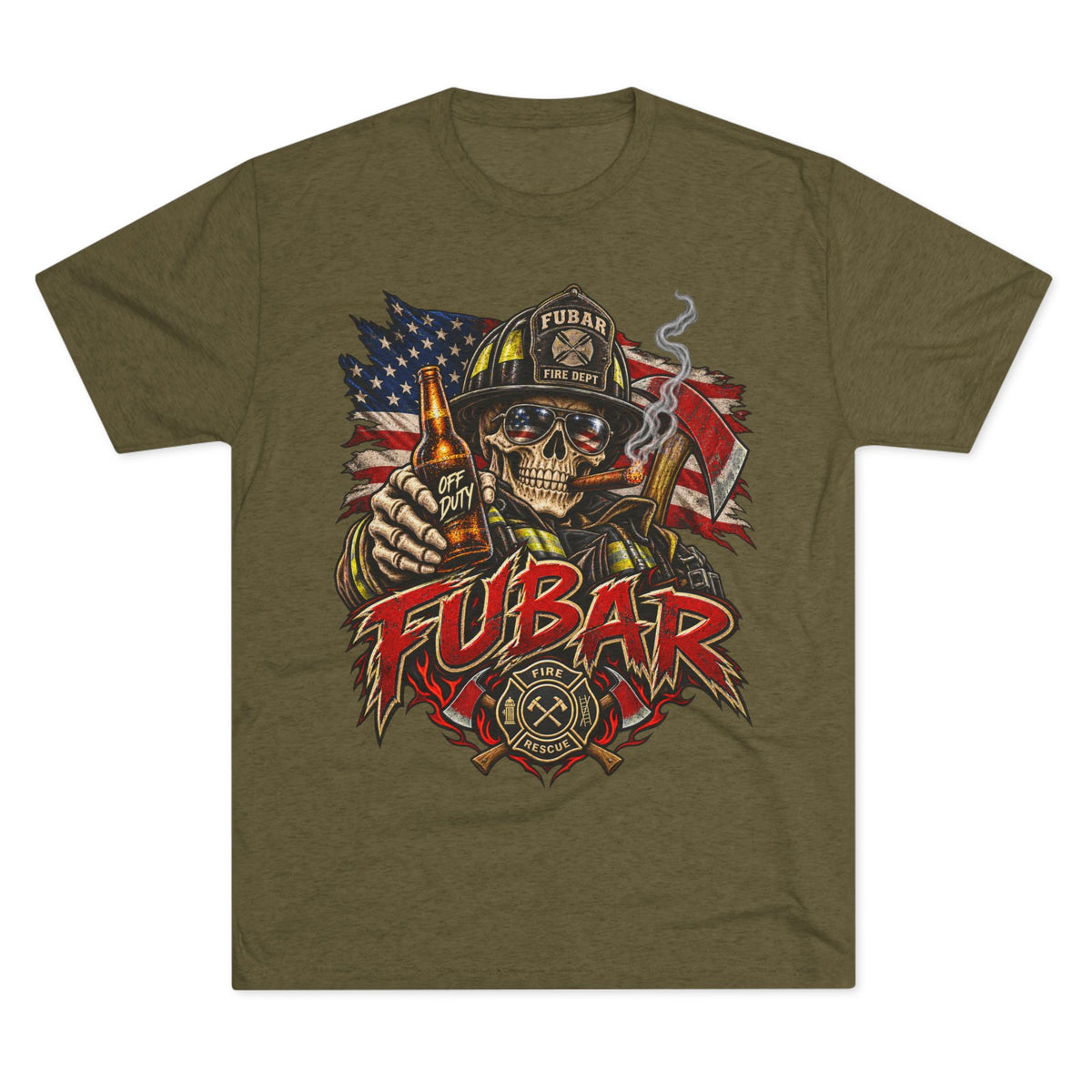 FUBAR Skull Firefighter Tee