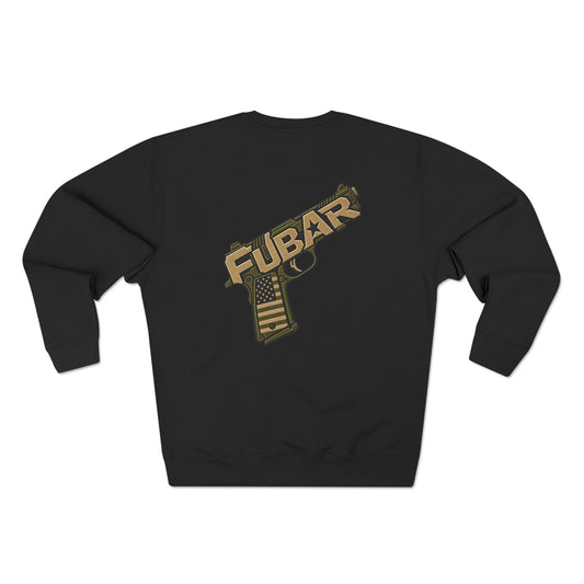FUBAR Tactical Sweatshirt — Military-Inspired Crewneck with Rifle & Pistol Graphic