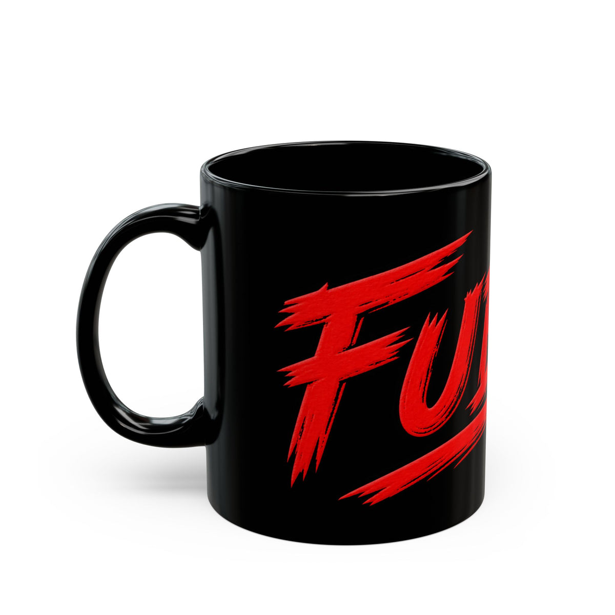 Black Mug with Bold Red 'CUBAR' Brushstroke Design — 11oz & 15oz
