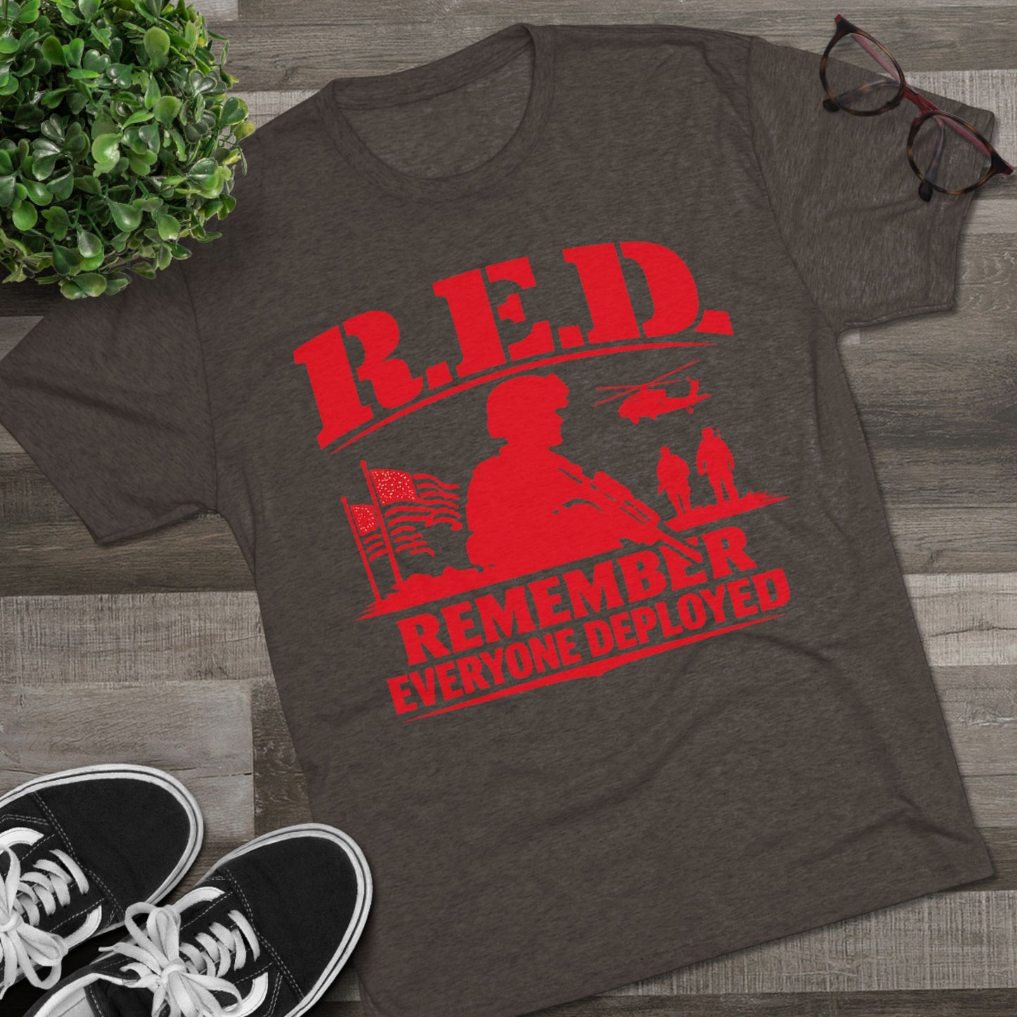Remember Everyone Deployed (R.E.D.) Tee — FUBAR Badge Back