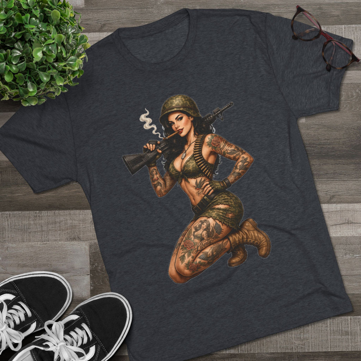 Tattooed Pin-Up Soldier (T-Shirt)