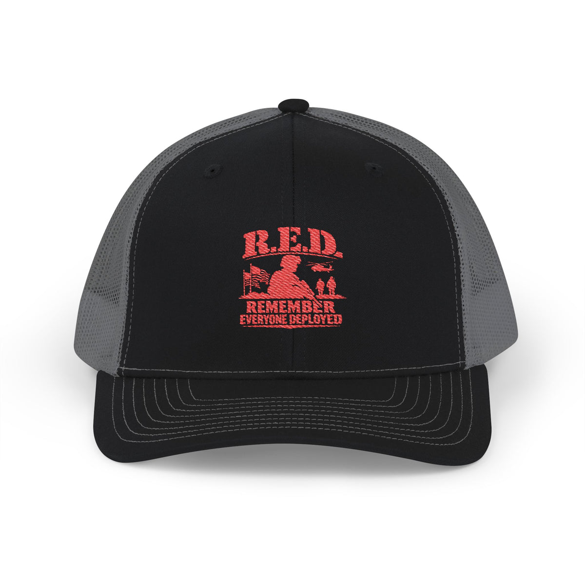 Richardson Trucker Cap - R.E.D. Remember Everyone Deployed (Embroidered)